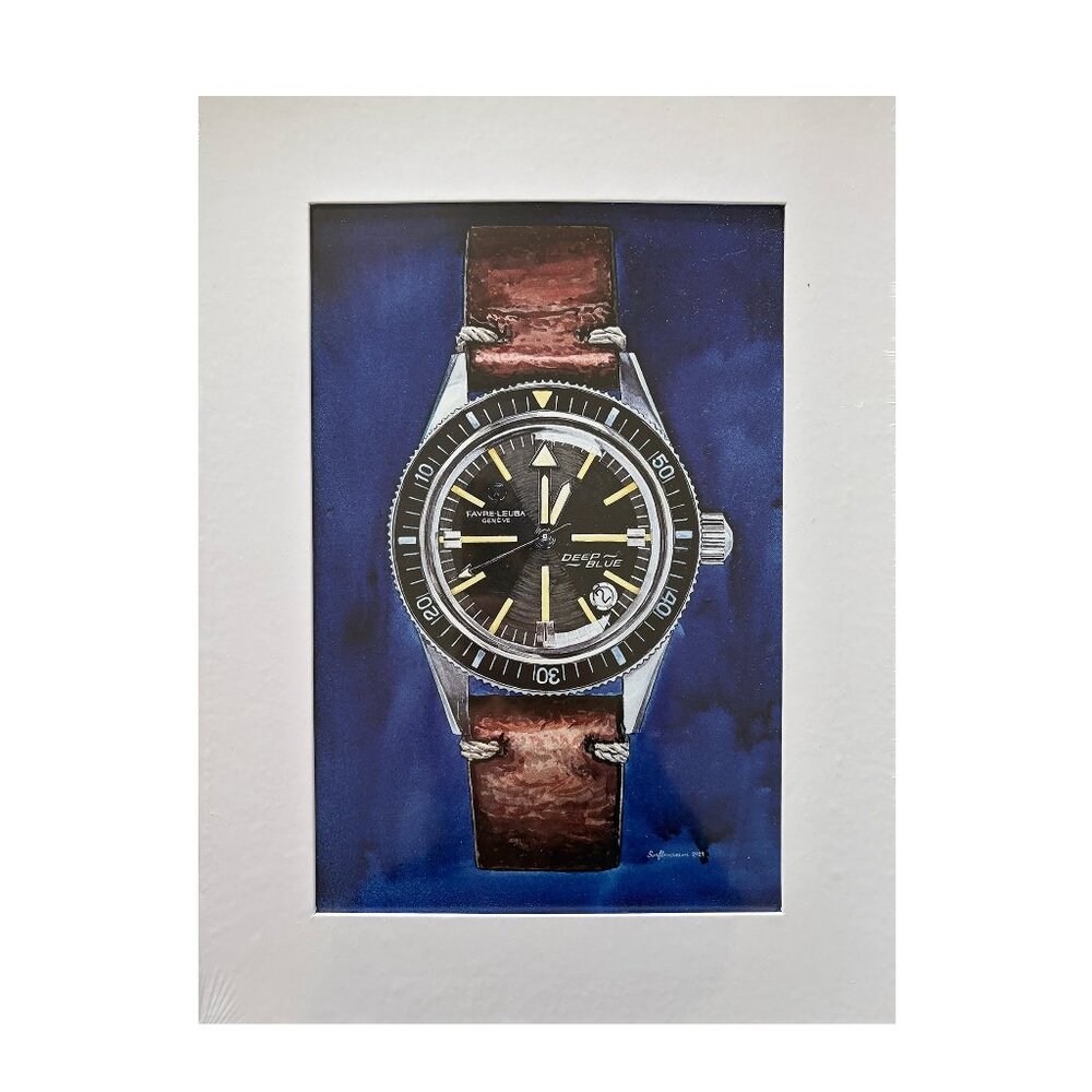 Favre Leuba Geneve Deep Blue Watch Painting Poster